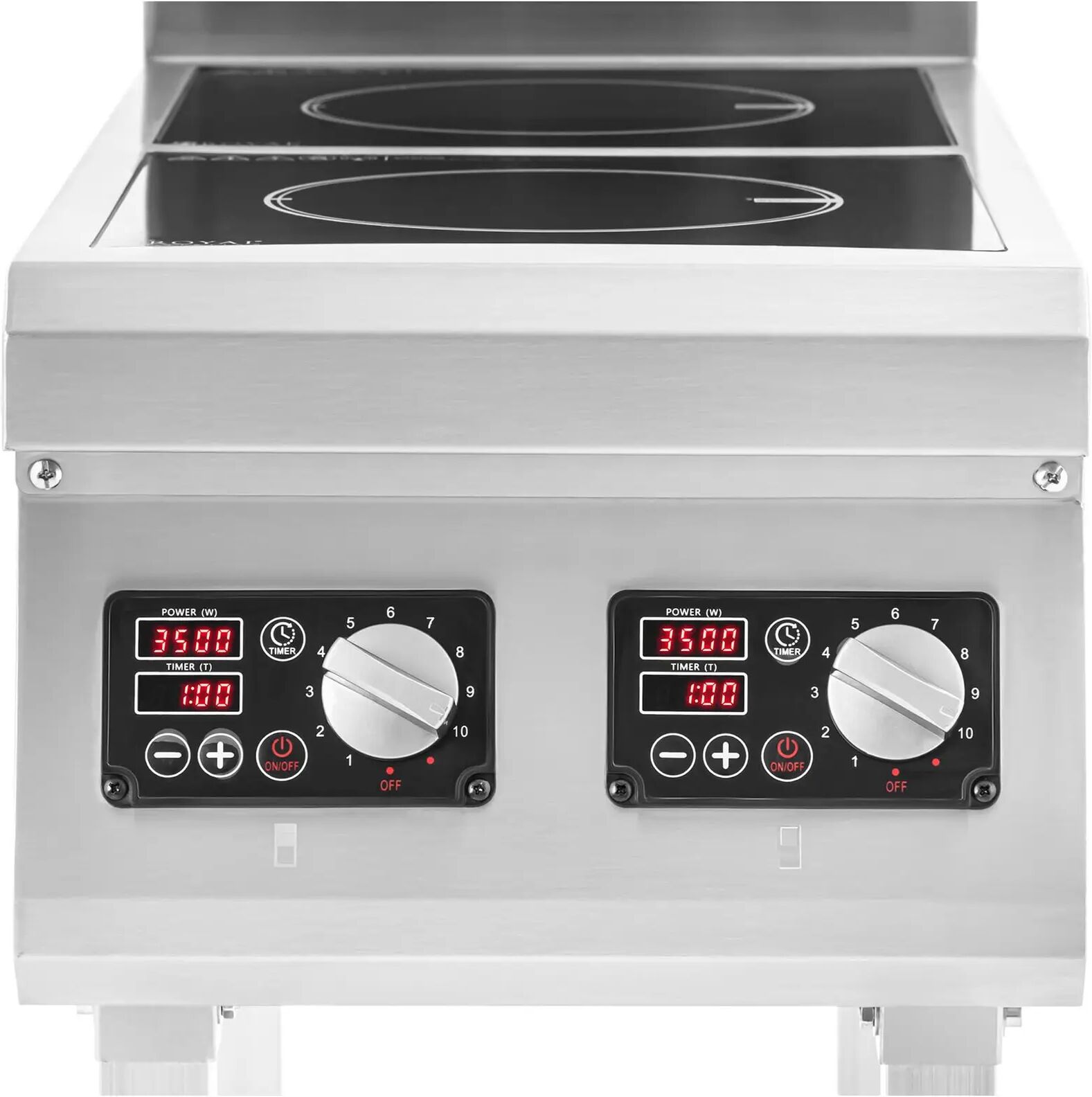 Induktionsplatte - 2 x 3500 W - 2 x 20 cm - Timer - mit Unterbau - Royal Catering RCIK-3500IC2.1