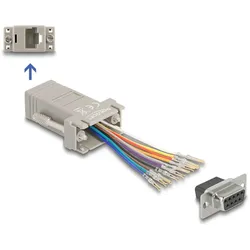DELOCK D-Sub 9 Pin Buchse zu RJ50 Buchse Montagesatz grau