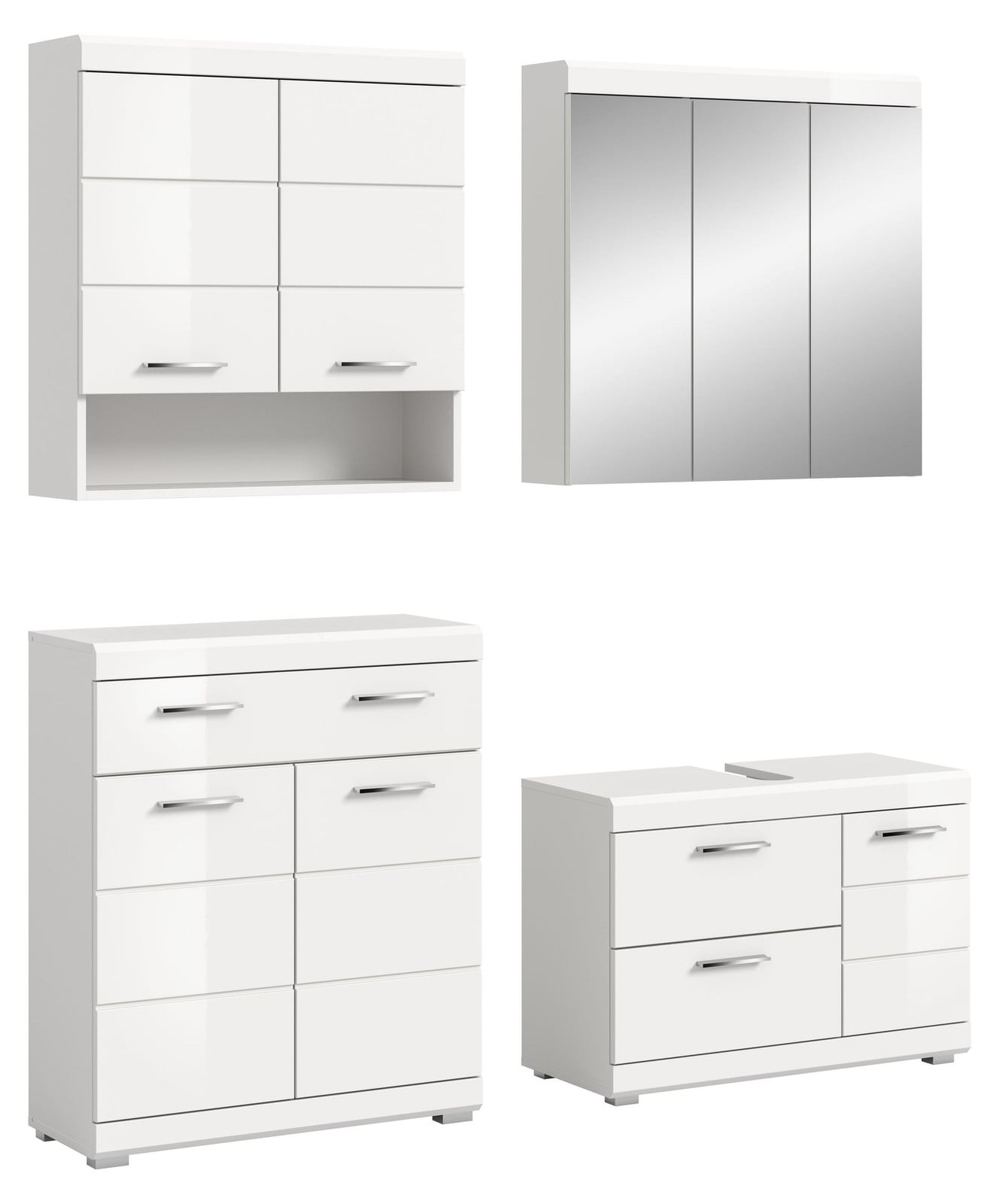 Xonox Badkamercombinatie Scout in hoogglanzwit en wit, B/H/D: 169 x 191 x 34 cm