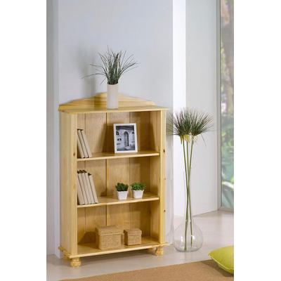 Bücherregal MÖBILIA, beige (natur), B:77cm H:116cm T:30cm, Massivholz, Regale, Bücherregal, gefertigt aus massivem Kiefernholz
