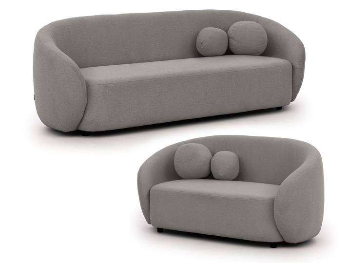 S-Style Möbel Polstergarnitur 3+2 Roundi, Bouclé, Luxus & Moderne Kollektion Geschwungene Sofas