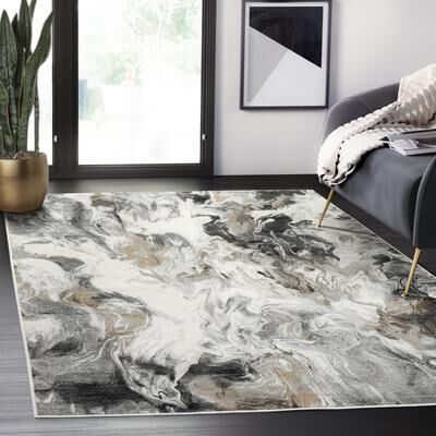 Abani Rugs Regal REG500 Swirl Abstract Low Pile Area Rug