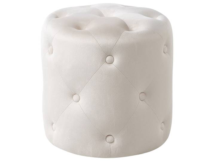 POUF Samtstoff Cremeweiß Corolla