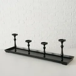 Boltze Kerzenleuchter Furo schwarz, 100 x 23 x 27 cm, glänzend