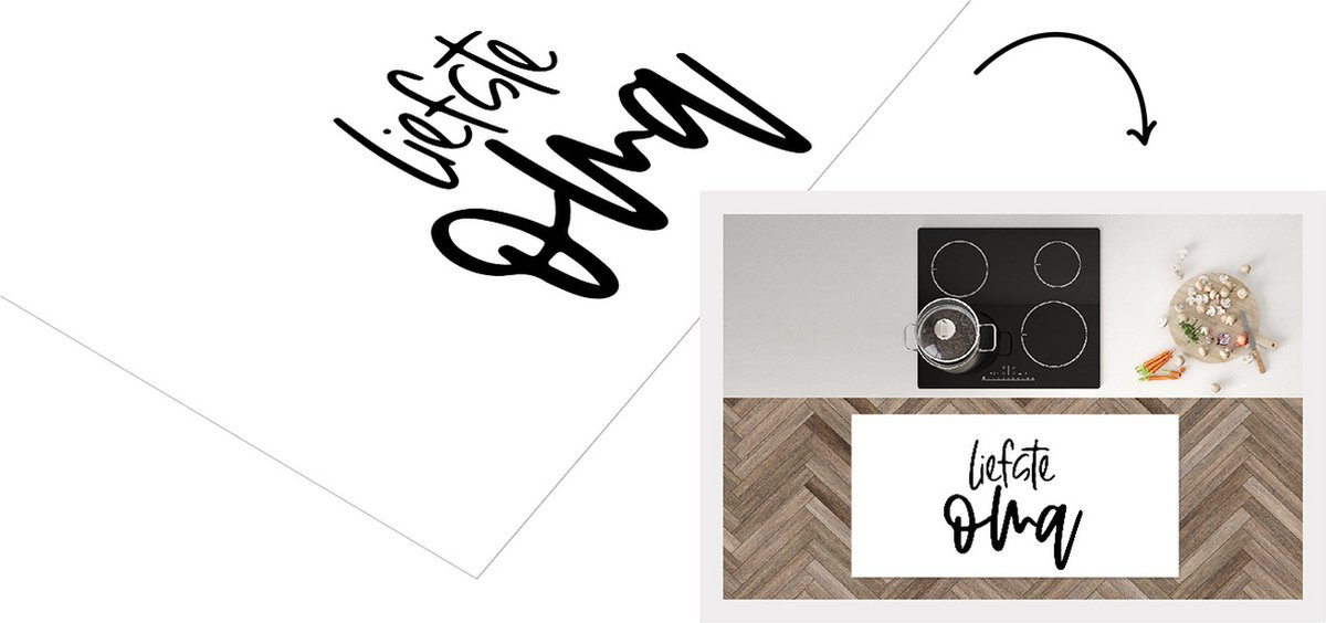 KitchenYeah Keukenloper Vinyl met Liefste Oma Quote - 120 x 60 cm
