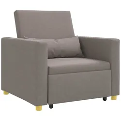 vidaXL Ausziehbare Schlafcouch Einzel Taupe 90 x 165 x 87 cm Stoff