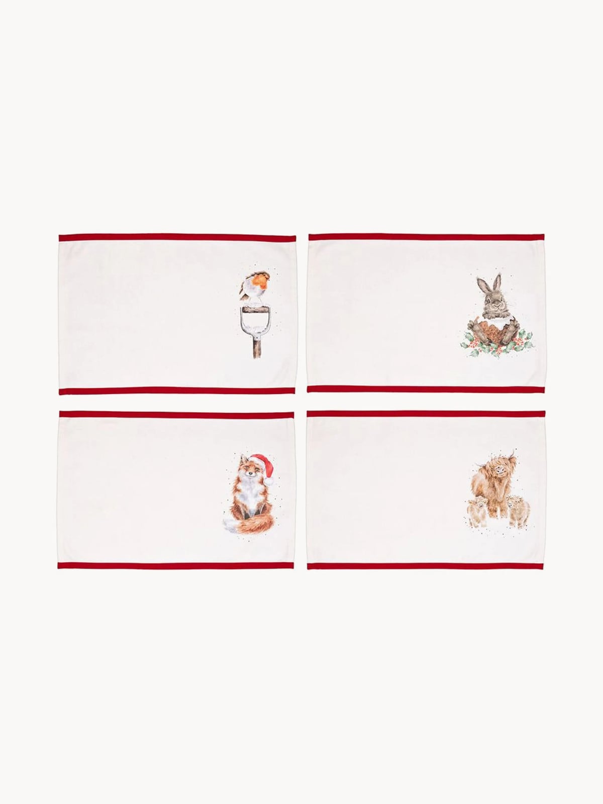 Wrendale Designs Placemats Frost-Kissed Friends, 4-delig