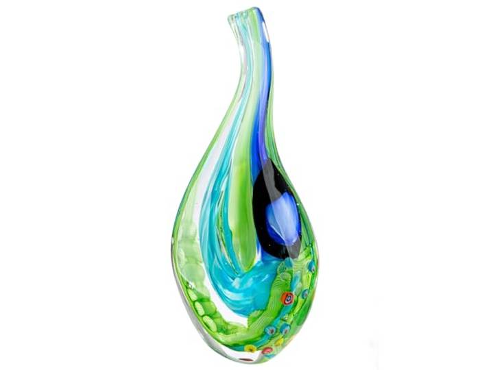 Glas Art Dekoobjekt Viridis - grün - Höhe 38cm - Glas - Dekofigur- Glasskulptur
