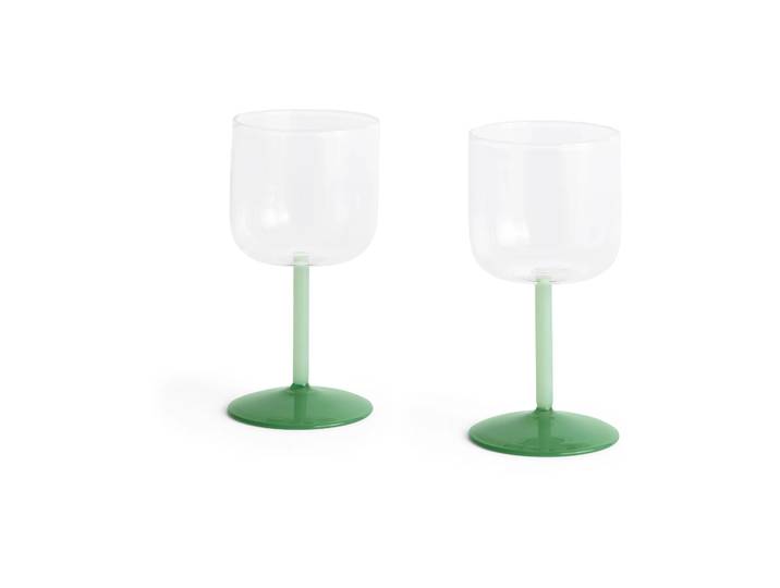 HAY Verre à vin Tint 25 cl Lot de 2 Clear-jade light green-jade dark green