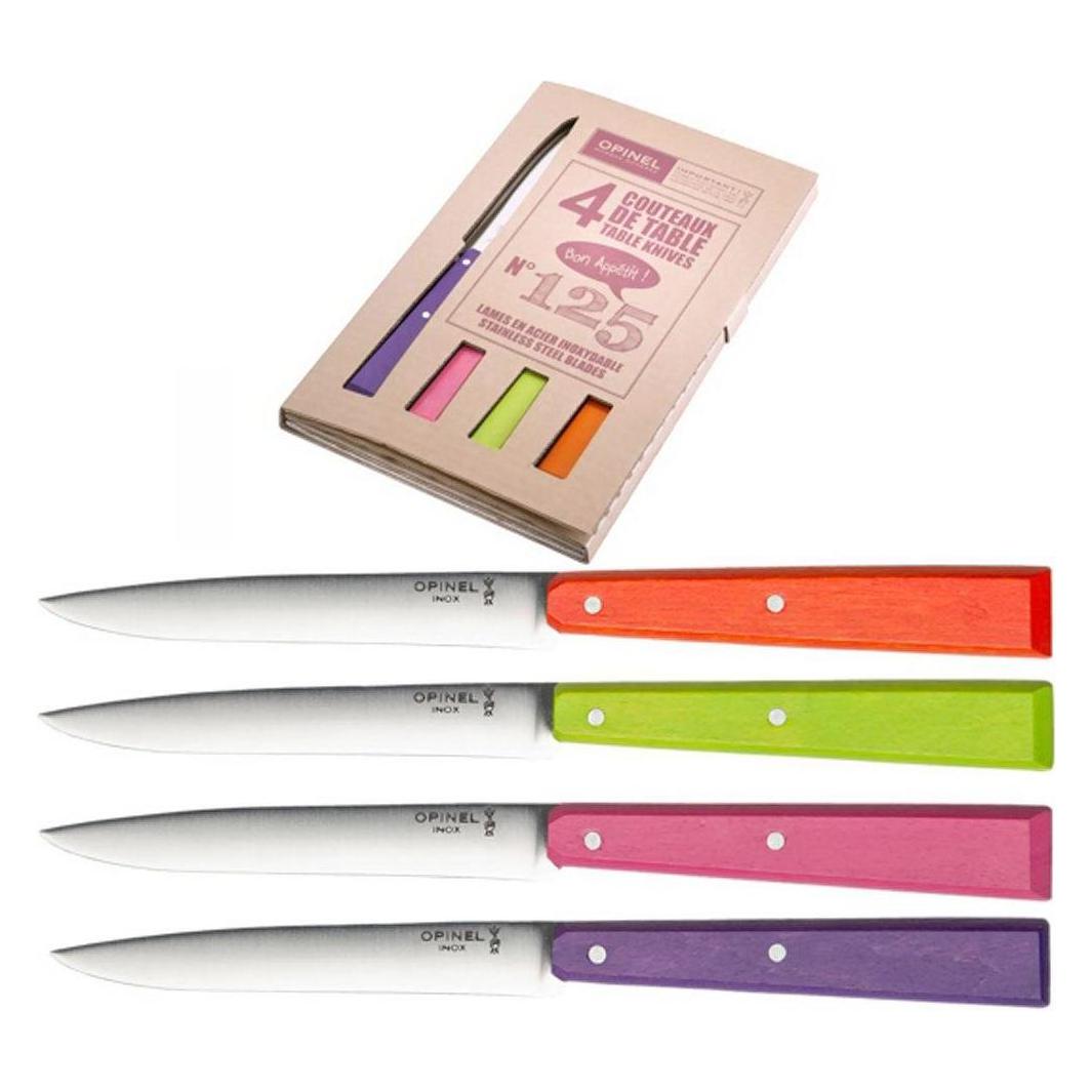 Opinel No 125 BON APPETIT POP Tafelmesser-Set, 4x (4 Stk.) (1532)