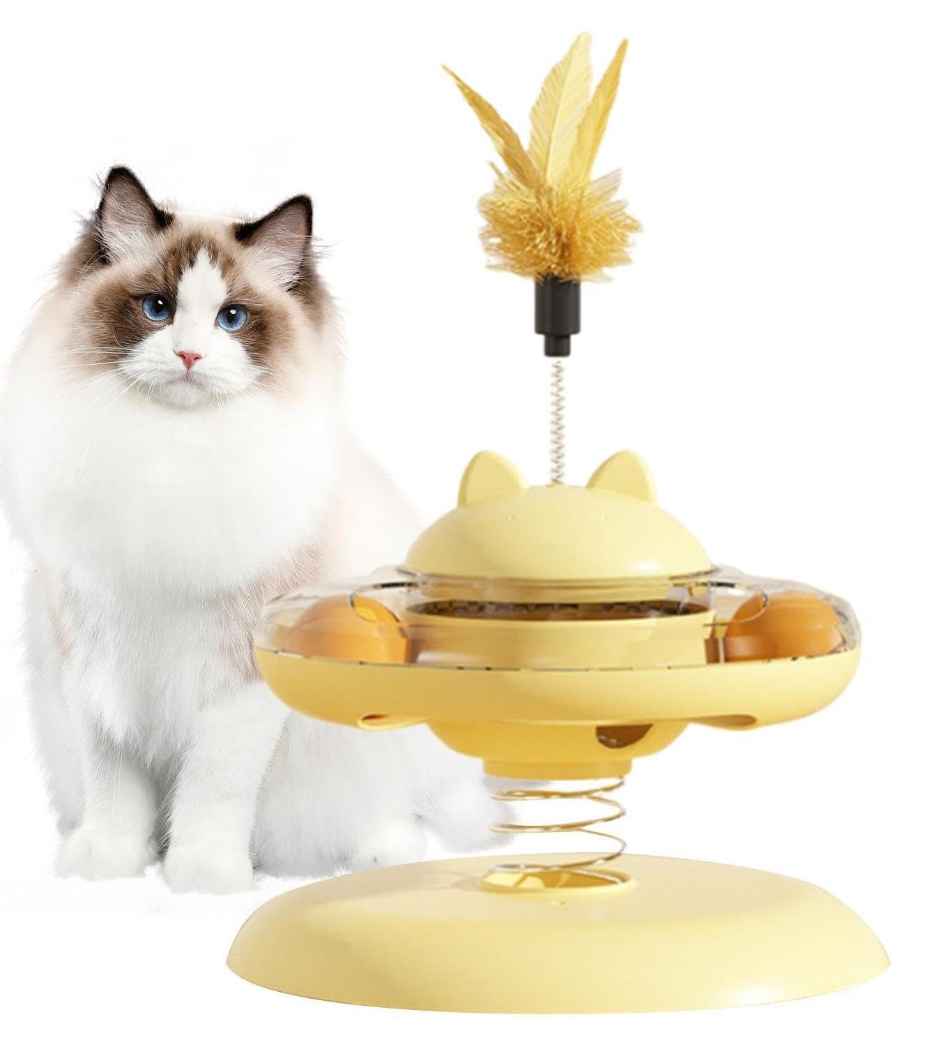 Merkloze Kattensnoepdispenser met Ball Track voor Interactieve Voeding