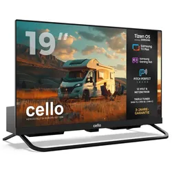 Cello CTrav Smart Tizen OS Camping LED TV mit Pitch Perfect Sound System, Triple Tuner, WLAN, Bluetooth, 12/24/230 V, 19 Zoll