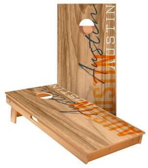 Skip's Garage Austin Gameday Cornhole Boards