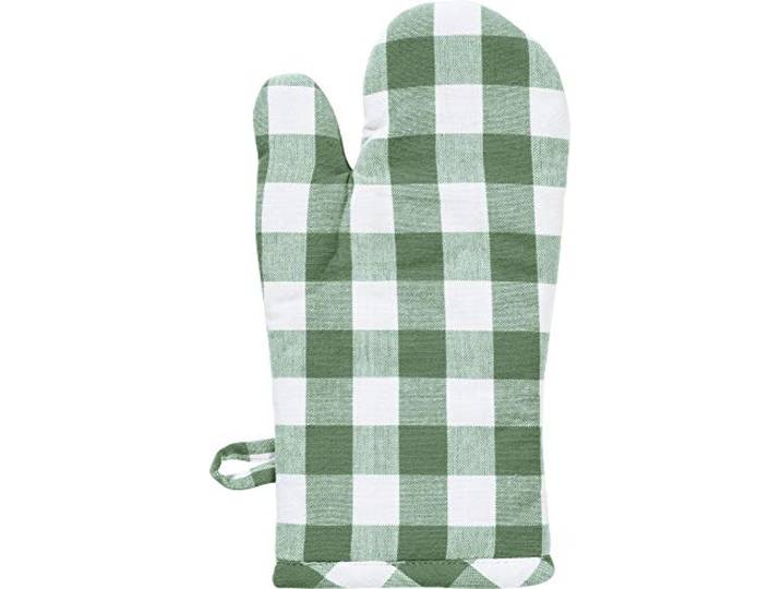 REDBEST Ofenhandschuh, Backofenhandschuh, Topfhandschuh karo, hitzebeständig, 100% Baumwolle grün Größe 15x30 cm - praktische Schlaufe, strapazierstark und langlebig