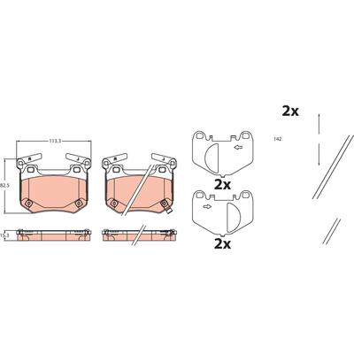 TRW Bremsbelagsatz, Scheibenbremse gdb2520 für GENESIS