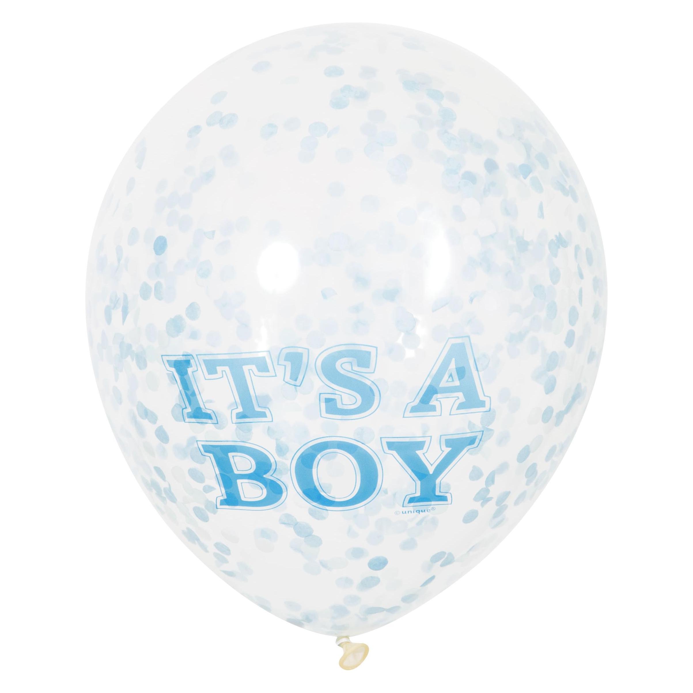 Haza Witbaard Konfetti Ballons Boy, 6 Stück. (6x) (U58111)