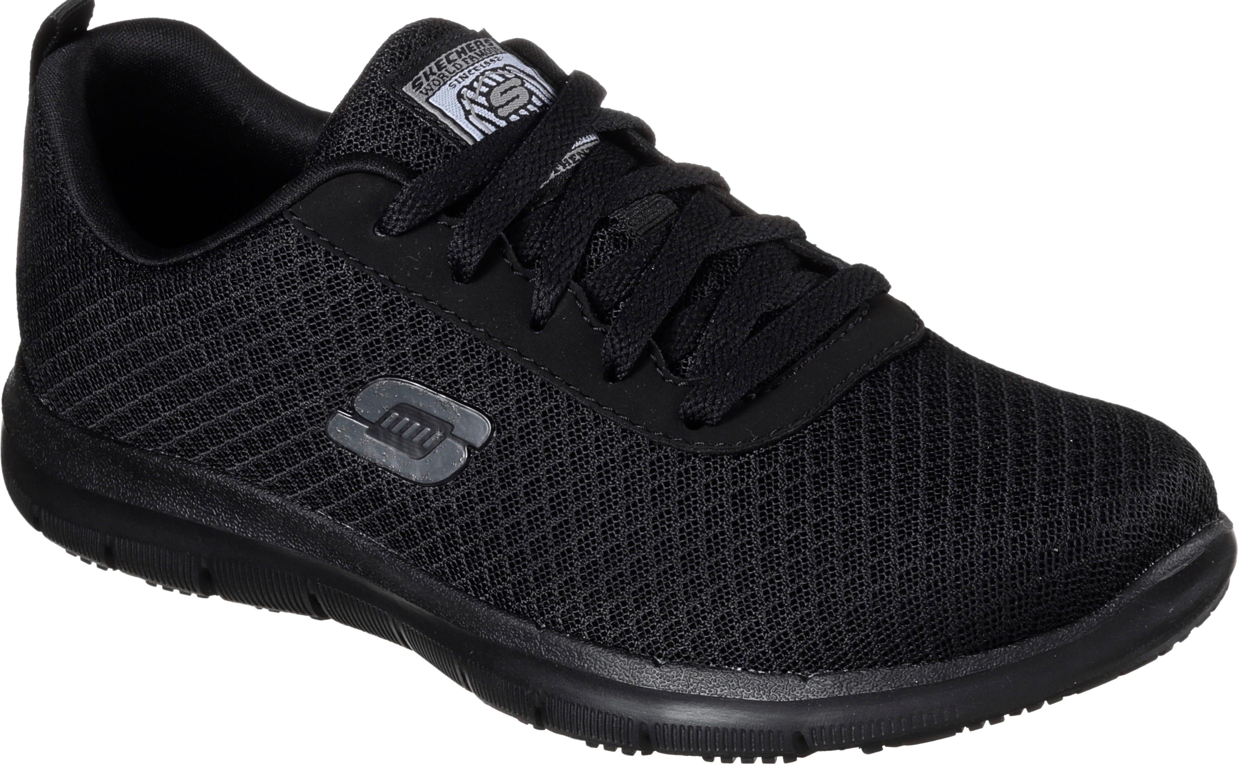 Berufsschuh SKECHERS "Ghenter-Bronaugh Schnürschuh" Gr. 40, schwarz, 40, Textil, Synthetik, Textil, Schuhe, Berufsschuh, Schnürschuh für Gastronomie mit Skechers Memory Foam Innensohle, Topseller