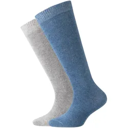 2er Pack camano Soft Baumwolle Kniestrümpfe Kinder 0033 - denim 23-26