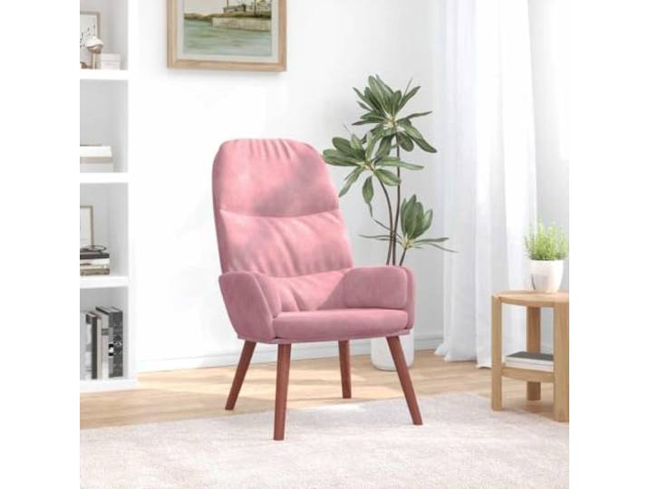 IBUQDDV Relaxsessel Rosa Samt mit Holzfüßen, Gepolstert, Stabiles Gestell Samtstoff, Sperrholz und Metall, dicke Polsterung, Holzfüße, vielseitig