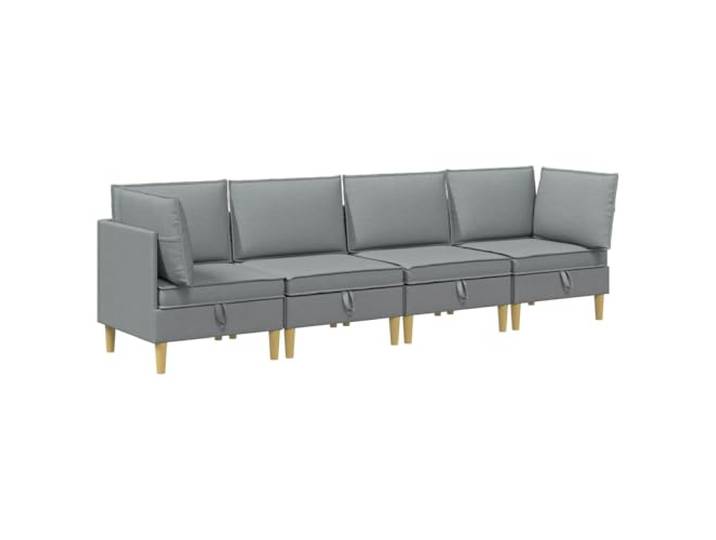 Makastle Modulares Sofa Set mit Stauraum 4-TLG. Hellgrau Stoff