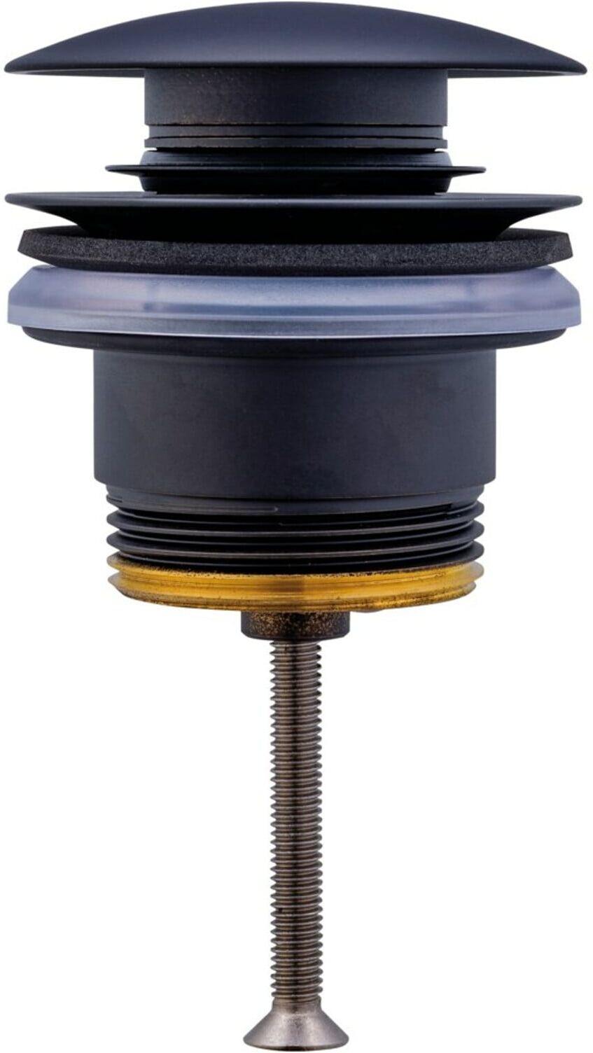 Duravit Push-Open-Ventil f Waschtische mit Überlauf, schwarz matt (0050524600)