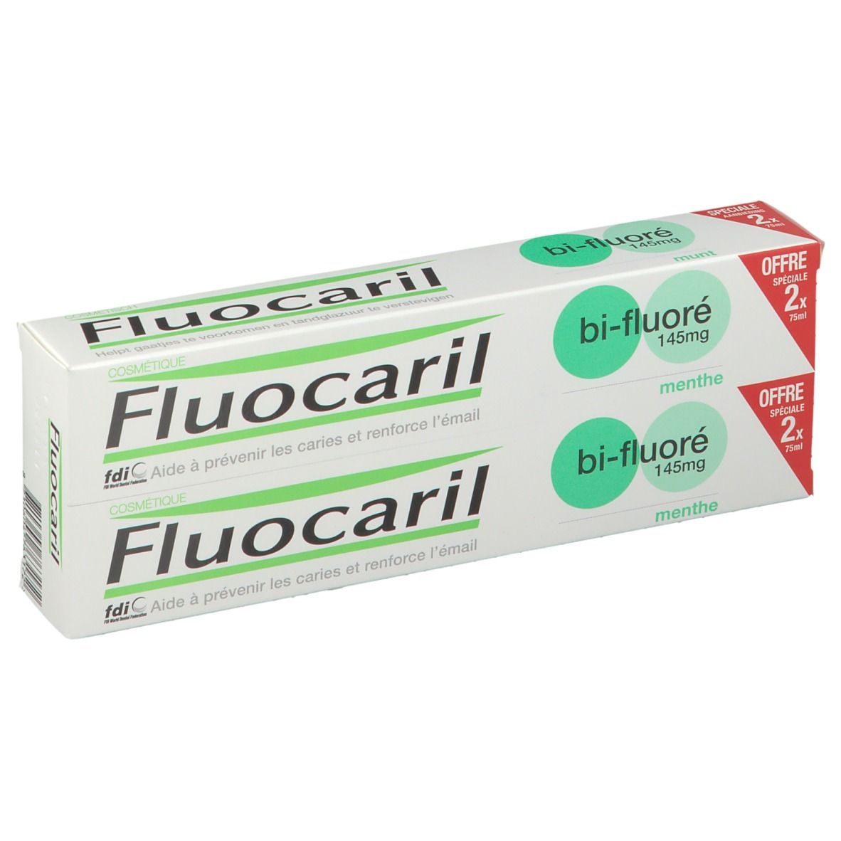 Fluocaril Tandpasta Bi-fluore 145 Munt Nieuwe Formule 75 ml Zahnpasta