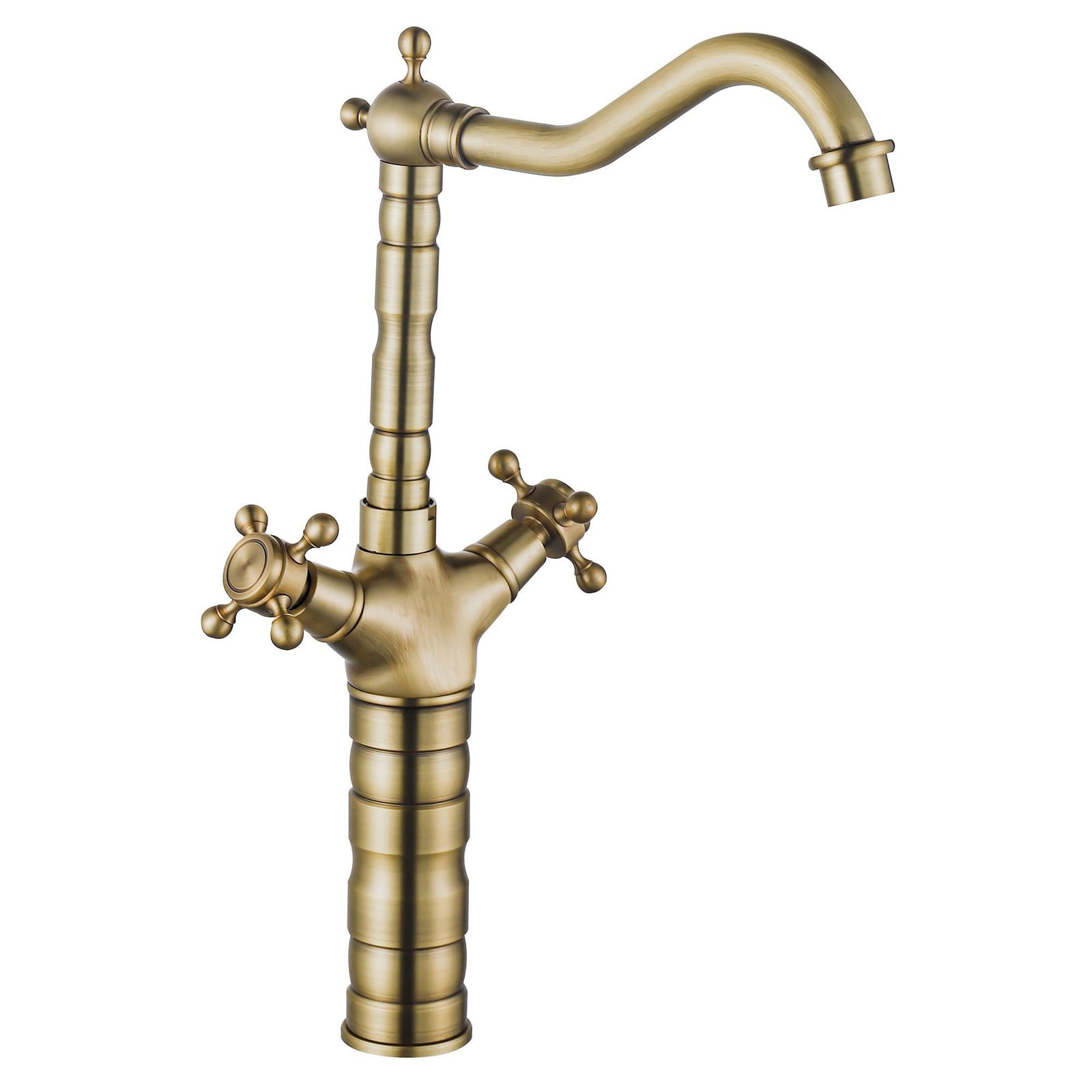 Rea Keukenkraan Wastafelkraan Rustico Antique Gold met draaibare uitloop