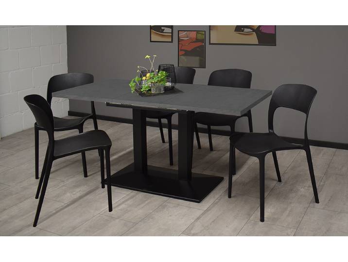 Ausziehbarer Esstisch Bakadi 120 x 72 x 70cm Schwarz/Braun/Anthrazit