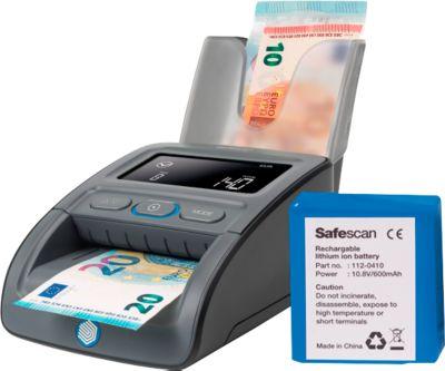 Set Geldscheinprüfer Safescan® 155-S, EZB-getestet, 6 Währungen, 7 Sicherheitsmerkmale +Akku LB-105 & Banknotenstapler RS-100