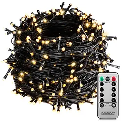 Casaria Lichterkette 200 LED mit Fernbedienung 20m warm weiß