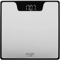 Adler AD 8174 Badezimmerwaage silber Digital Personenwaage LED Display Batterie 180kg Anti Rutsch Füße