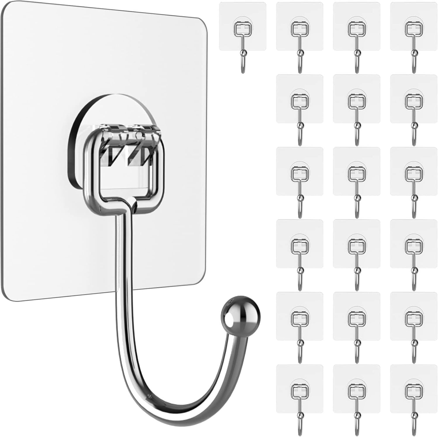 ServiceTopper Grote zelfklevende haken, 20 stuks, roestvrij staal