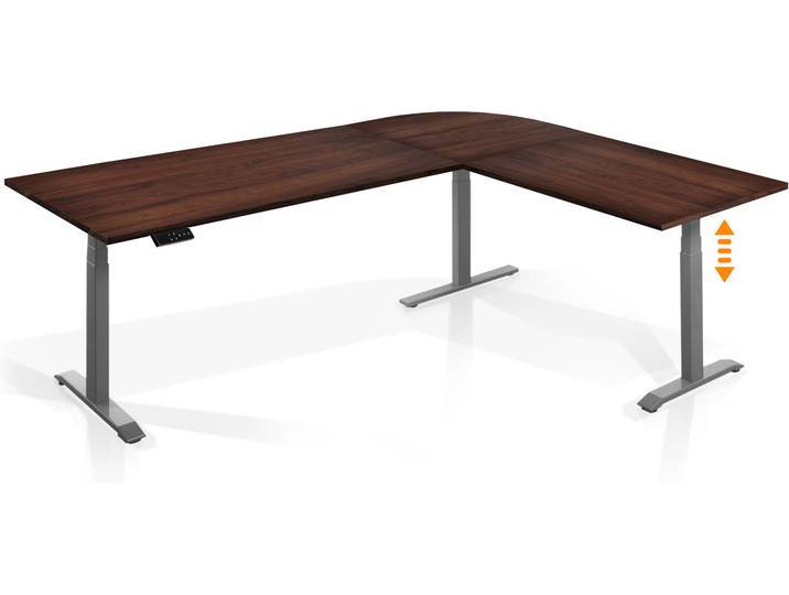 OFFICE ONE elektrisch höhenverstellbarer Eckschreibtisch mit