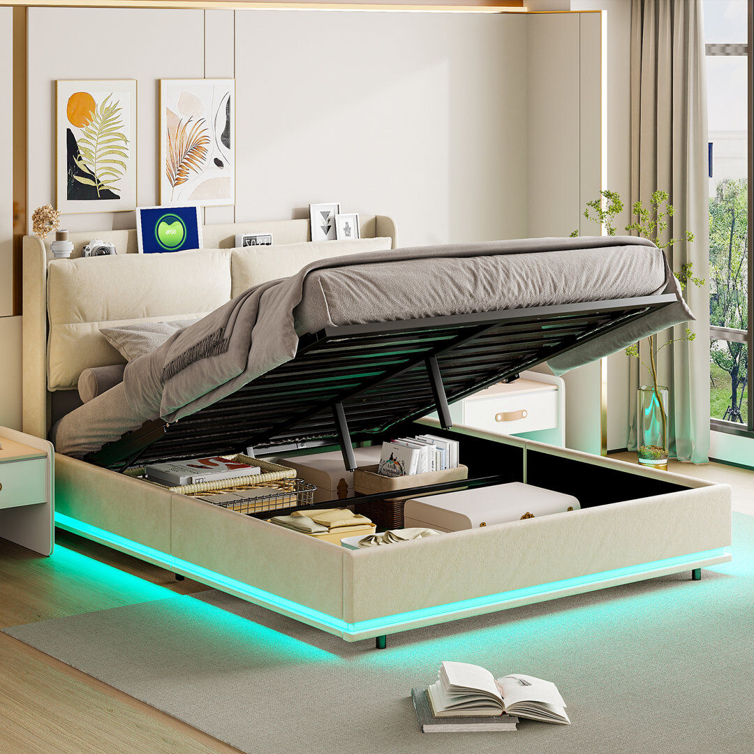 Metro Bed Frame Beige European Double (140 x 200 cm)