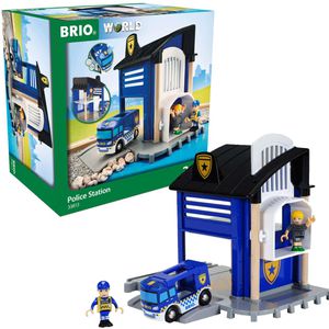 BRIO World 33813, Polizeistation mit Einsatzfahrzeug, 6-teilig