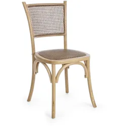 Stuhl Carrel aus Rattan und Ulmenholz, klassisch, natur, leicht zu reinigen, für drinnen