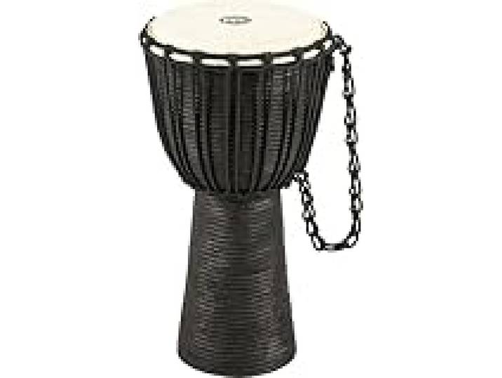 Meinl Percussion Djembe River À Cordes – Percussion à Main Moyenne Taille – Avec Peau de Chèvre – Diamètre 10 pouces – Acajou, Noir (HDJ3-M)