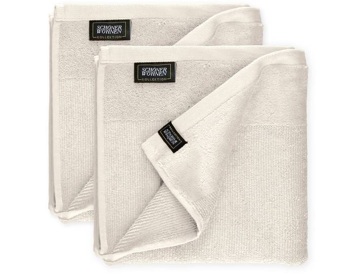 Handtücher Sense , beige (cremeweiß), B:50cm L:100cm, Frottee, Obermaterial: 100% Baumwolle, SCHÖNER WOHNEN-KOLLEKTION, Handtücher, Handtücher, mit Velourborte, hautschmeichelnde Airtouch Qualität, super weich
