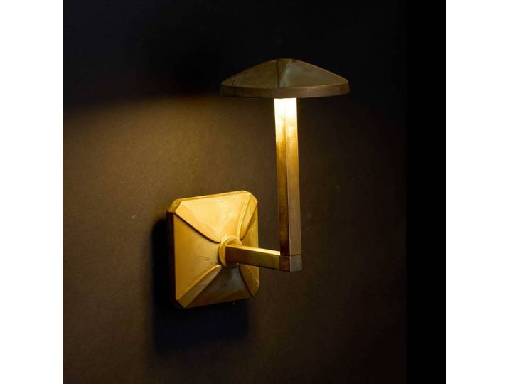 Wandlamp buiten Aura Disk, brons / oud-messing, Messing, Landelijk, Wandlamp buiten