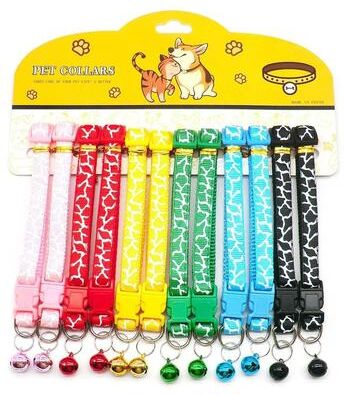 Uplift Essentials Delicate Adjustable Casual Nylon Cat & Dog Collars With Bell Pack Of 12 style 5