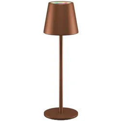 Goobay Akku Tischlampe LED, RGBW, aufladbar, dimmbar, 36cm, bronze