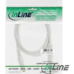 INLINE Klinke Verlängerung, 3,5mm Klinke Stecker/Buchse, 5m Stereo, weiß / gold