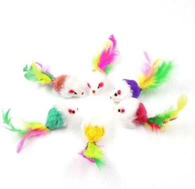 Inspire Essentials FeatherPounce Mouse Cat Toy Set random Color 10pcs