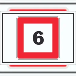 HB-Druck Höchstgeschwindigkeit 6 kmh nicht zu überschreiten Aufkleber mit Symbol A6 (105x148mm)