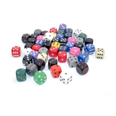 Chessex Würfelset - Opaque Würfel D6 (50 x W6 - 16mm mit Punkten) im Beutel - farblich gemischt 293357