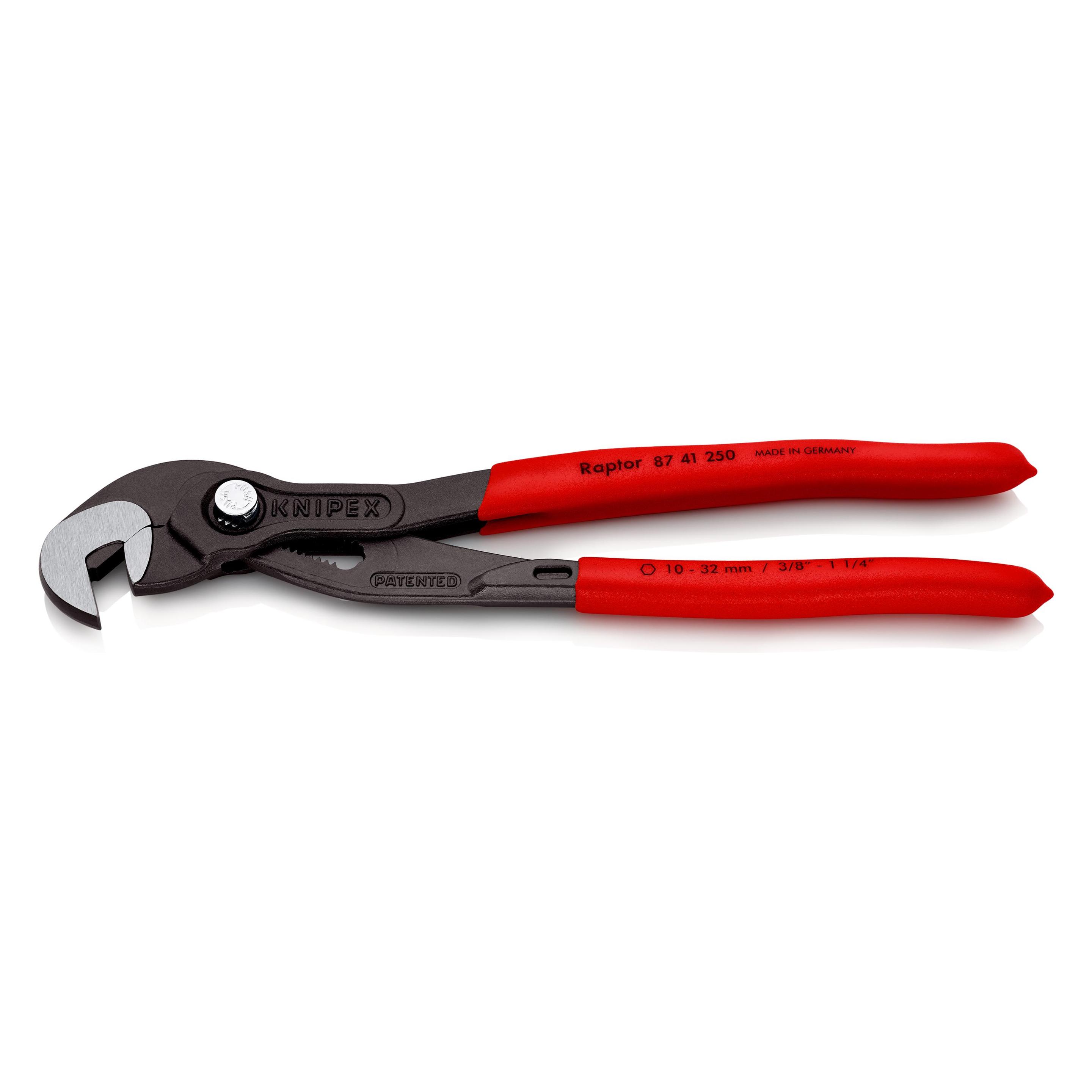 Knipex Schraubzange DIN ISO 5743 L.250mm Spann-W.10-32mm grau atram. Kopf pol. Griffe Ku.überz. (250 mm) (87 41 250 SB)