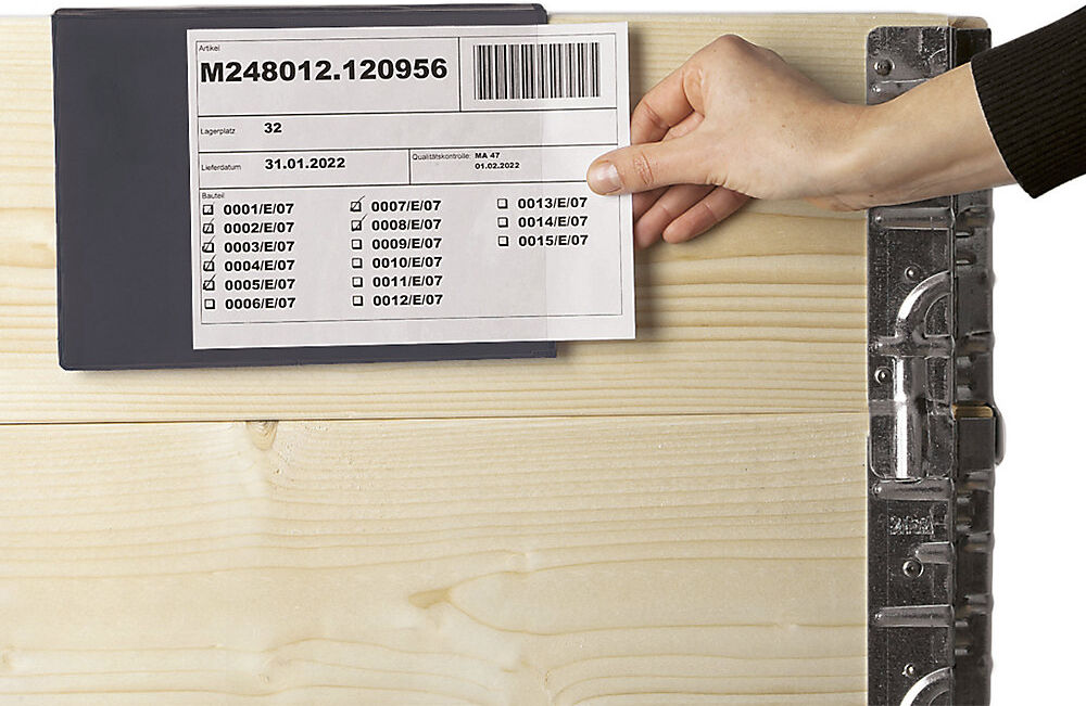 ECO-Beschriftungstaschen, für Holzaufsatzrahmen, VE 50 Stk, für Format DIN A5, ab 2 VE ratioform terra
