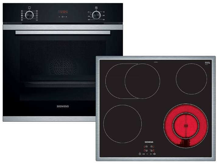 SIEMENS Backofen-Set, mit Teleskopauszug nachrüstbar, Reinigung mit Wasser / Dampf