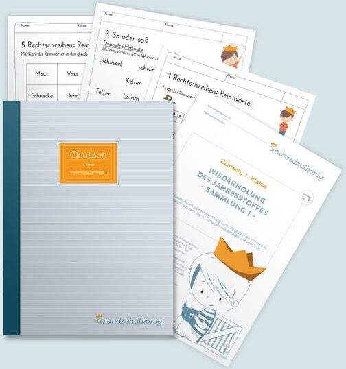 Grundschule - Deutsch, 1. Klasse: Wiederholung des Jahresstoffs - Teil 1: Deutsch, 1. Klasse, Arbeitsblättersammlung mit Lösungen - Preis vom 18.10.2026 19:22:15 h
