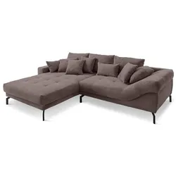filippo Ecksofa Valentina Cord Braun Dunkelbraun